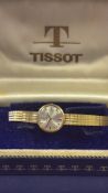 9ct Gold case & strap ladies Tissot wristwatch Tot