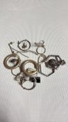 10 Pairs assorted silver earrings