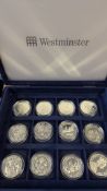 Collection of proof silver 5 pound coins 925 silve