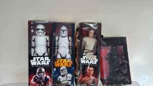 Group of 4 Hasbro Star Wars boxed action figures