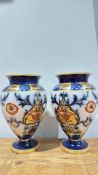Pair of Macintyre & Co Art Nouveau Imari-palette vases Height 21 cm