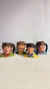 Set of 4 Royal Doulton Beatle toby jugs