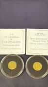 2x 9ct Gold coins (Proof limited edition) St Georg