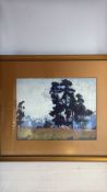 Framed oil on board signed Marcus King, pastoral scene 49 cm x 58 cm size including framed