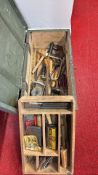 FITTERS G.S. Supplementary military tool chest with assorted vintage hand tools