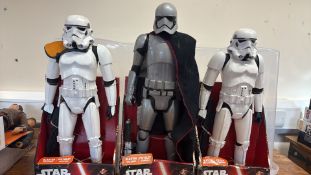 Star Wars 18-inch Stormtrooper and Captain Phasma action figures, boxed (3)