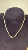 Pearl necklace with silver clasp