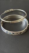2 Silver bangles Weight 21g