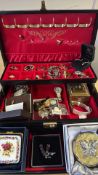 Jewellery box containing good collection of costum