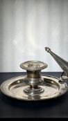 Silver candle holder with snuffer Weight 140g