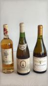Three bottles of white wine: Cepa Lebrel 2017, Coteaux du Layon 1976, Montes Alpha Chardonnay 2008