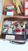 Suitcase of mixed toys, die-cast vehicles and ephemera