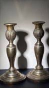 Pair of candle sticks possible continental silver