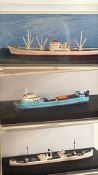 Set of 9 miniature cargo ship display models