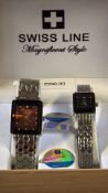 His & hers Swiss line wristwatches with box