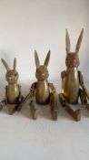 Set of 3 graduating rabbits