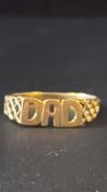 9ct Gold dad ring Weight 2g Size T