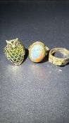 3 Silver rings