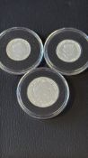 3x Silver coins - 3x 1 pound coins