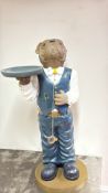 Bulldog Butler Resin Statue with Tray (height 85cm)