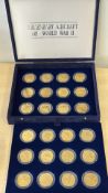 Legendary Aircraft of World War II brass $10 coin collection, Marshall Islands, 1991 (24 pieces)