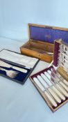 Group of cased silver-plated fish cutlery