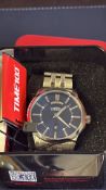 Gents Time 100 Steel Quartz Watch In Box with pape