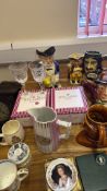 Royal Doulton character jugs, Royal Albert crystal goblets and royal commemoratives