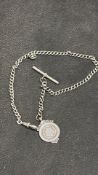 Silver albert watch chain & fob