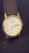 Gents Rotary Gold Plated Quartz watch with day and