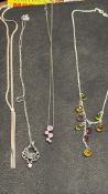 4 Silver necklaces