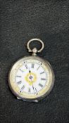 Silver continental fob watch