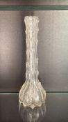 Clear glass tree-trunk bud vase