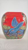 Anita Harris kingfisher vase signed in gold