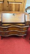 Marquetry bombe drop-front bureau