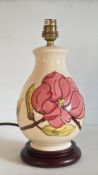 Moorcroft magnolia pattern lamp