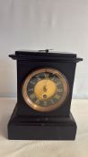 Victorian black slate mantel clock