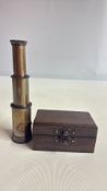 Boxed brass marine telescope