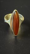 Carnelian silver ring