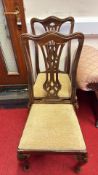 Pair of early 20th-century oak Chippendale-style dining chairs