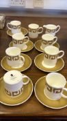 Wedgwood Susie Cooper 'Old Gold Keystone' demitasse coffee set