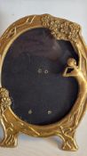 Art Nouveau brass oval photograph frame