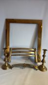 Group of brass fireside accessories