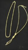 2 Silver sparkle necklaces