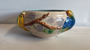 Carlton Ware budgerigar-handled bowl