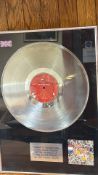The Stone Roses framed UK silver sales award, 1989