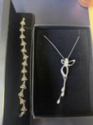 Silver chain & angel pendant together with silver