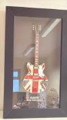 Framed mini Oasis Noel Gallager guitar
