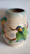 Clarice Cliff for Newport Pottery budgerigar relief jardiniÃ¨re