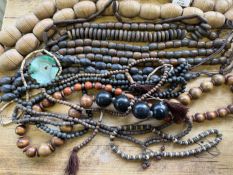 Collection of African wooden beads
